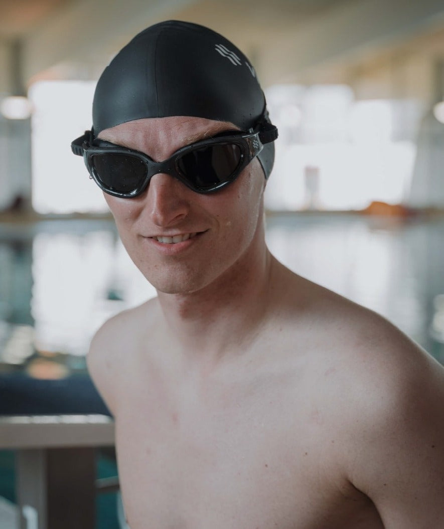 Watery exercise swim goggles - Raven Active - Black (Smoke lens)