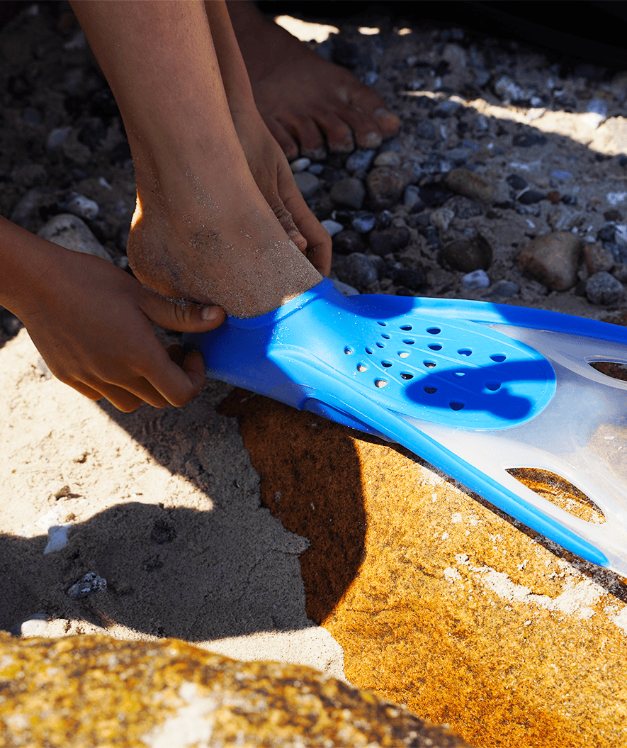 Watery diving fins for junior (34-37) - Rilian - Blue/clear