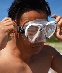 Watery diving mask for adults (from 12 years) - Rudder Camo - Clear
