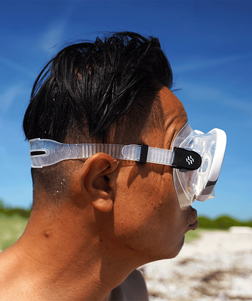 Watery diving mask for adults (from 12 years) - Rudder Camo - Clear