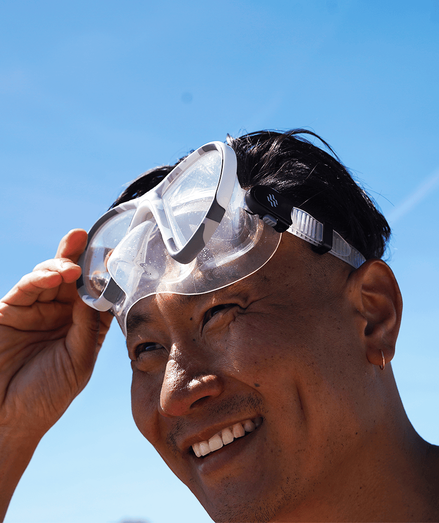Watery diving mask for adults (from 12 years) - Rudder Camo - Clear