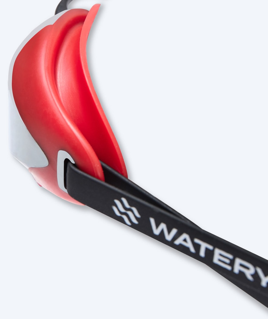 Watery Elite swim goggles - Poseidon Ultra Mirror - Red/silver