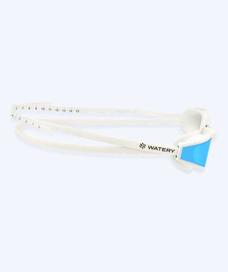Watery Elite swimming goggles - Storm Racer Mirror - White/blue
