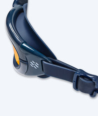 Watery swim goggles for kids - Wade Mirror - Dark Blue/gold
