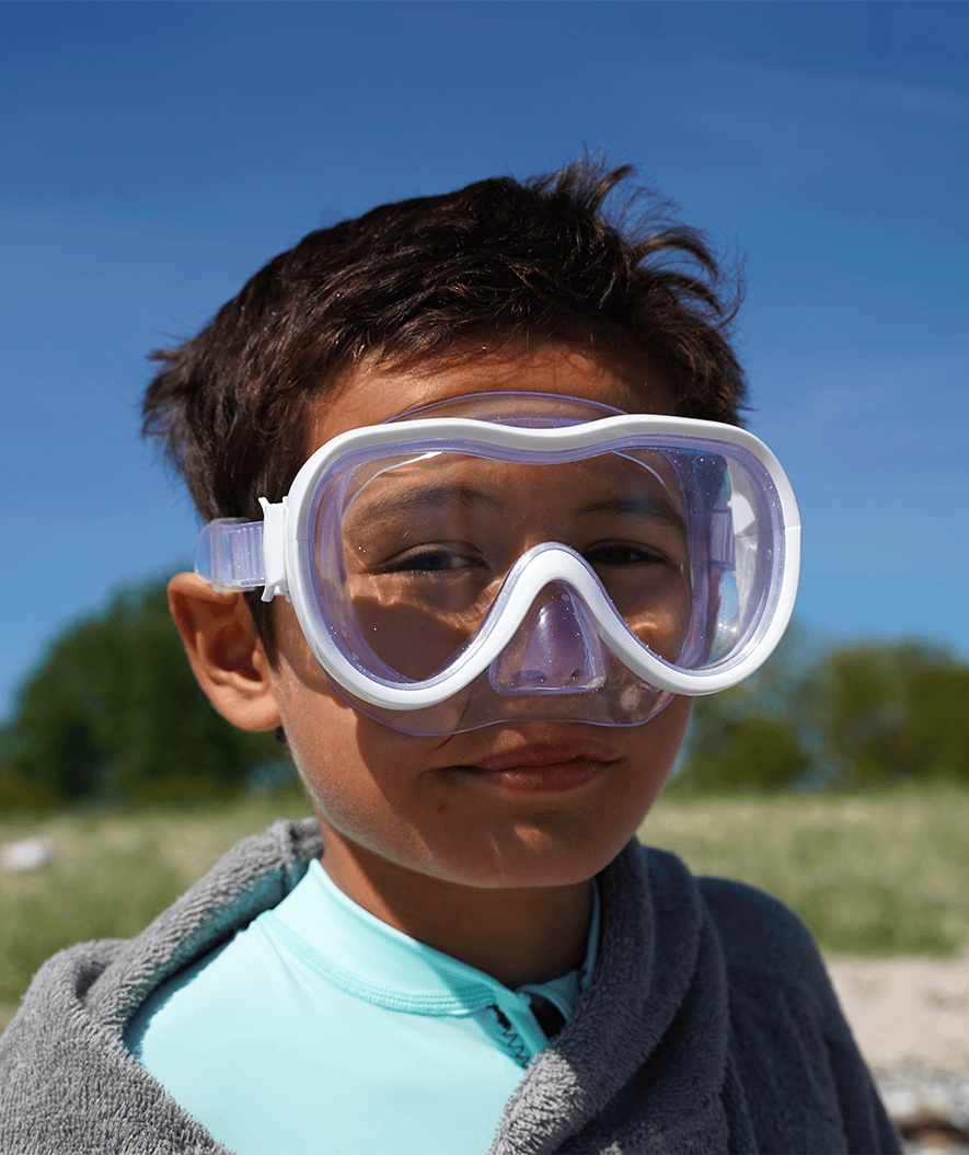 Watery diving mask for junior (8-15) - Odine - White