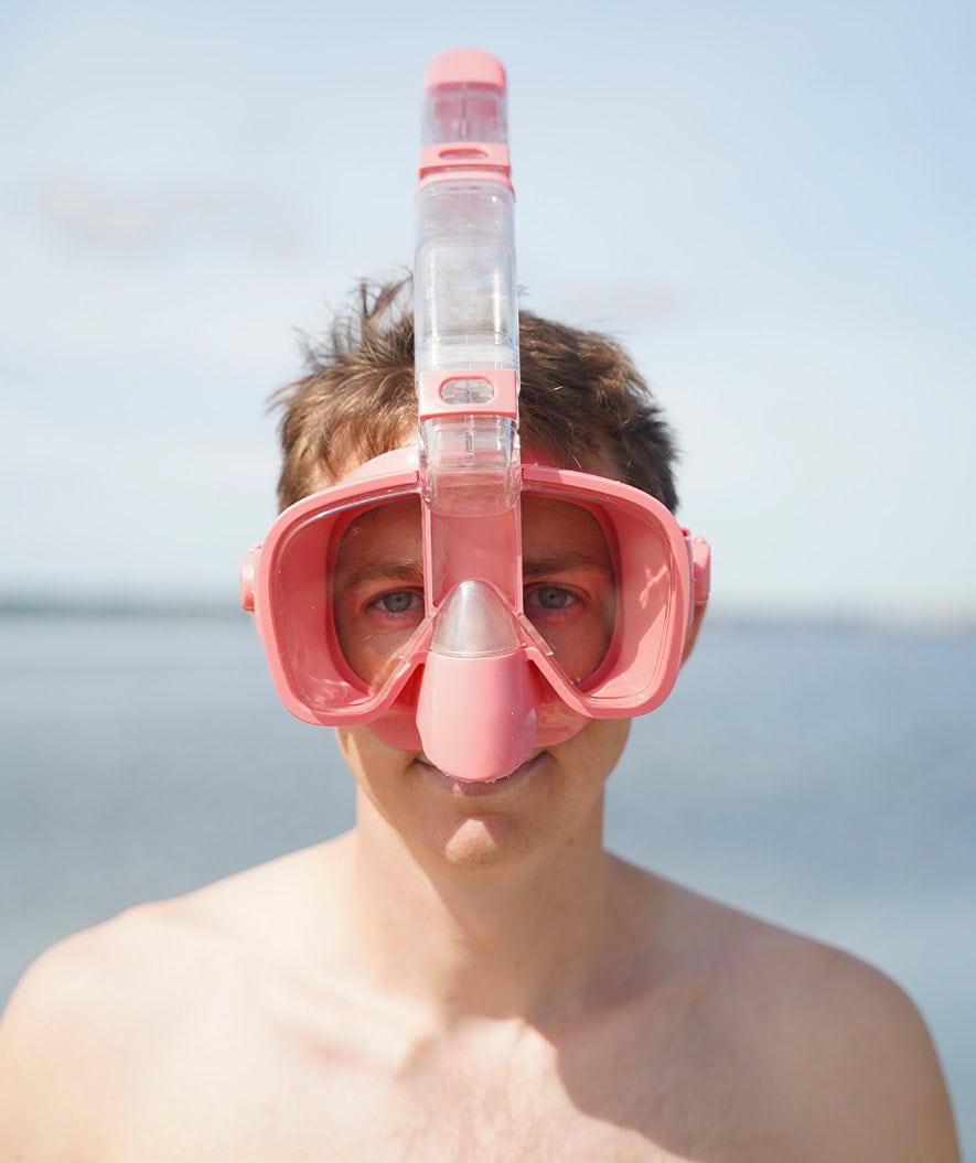 Watery full face diving mask for adults - Pearl - Pink