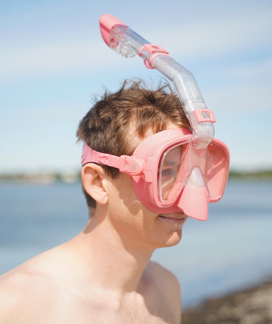 Watery full face diving mask for adults - Pearl - Pink