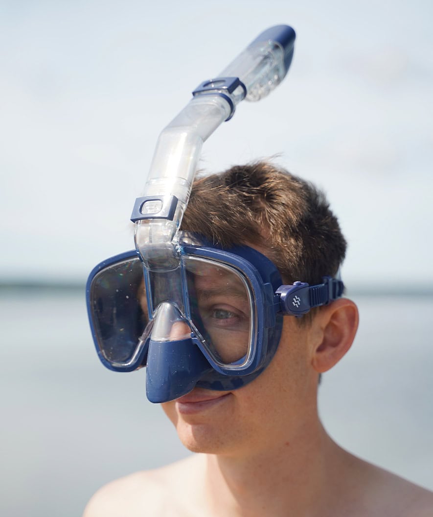 Watery full face diving mask for adults - Pearl - Dark blue