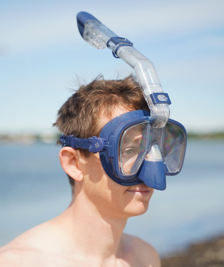 Watery full face diving mask for adults - Pearl - Dark blue