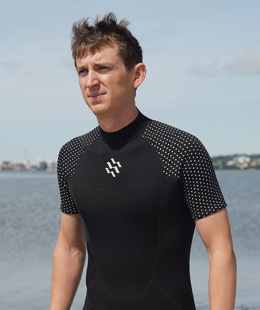 Watery wetsuit for men - Short Sleeve Duncan (3mm) - Black