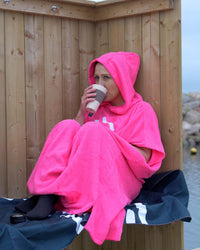 Watery bathing poncho for adults - Cotton - Atlantic Blue