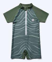 Watery UV-suit for children - Fjord Short Sleeve Rashguard - Green