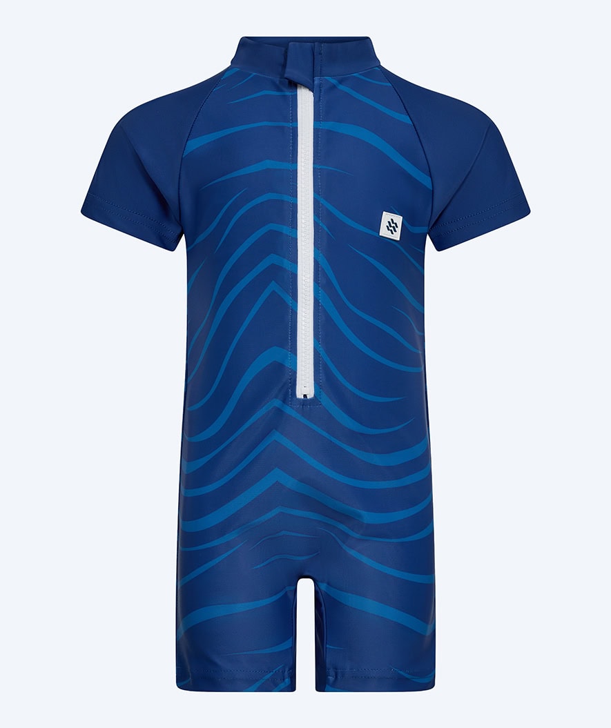 Watery UV-suit for children - Fjord Short Sleeve Rashguard - Dark blue