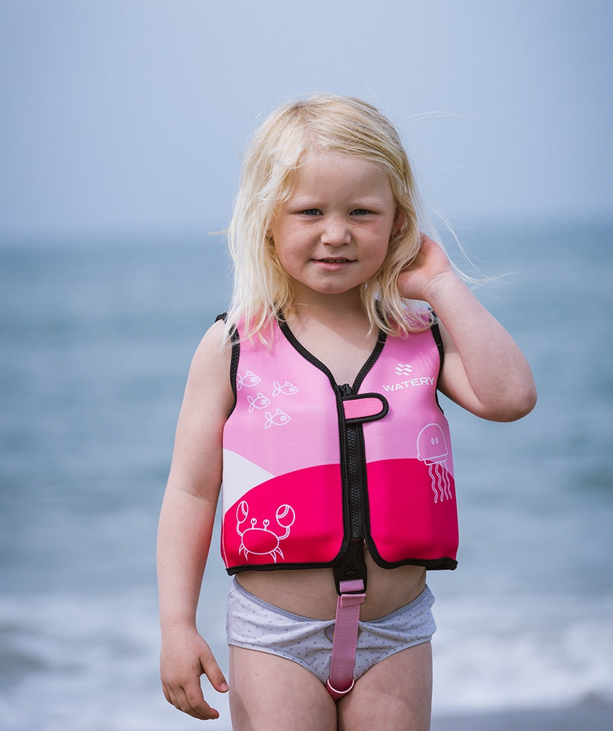 Watery swim vest for kids (1-6) - Active - Atlantic Pink