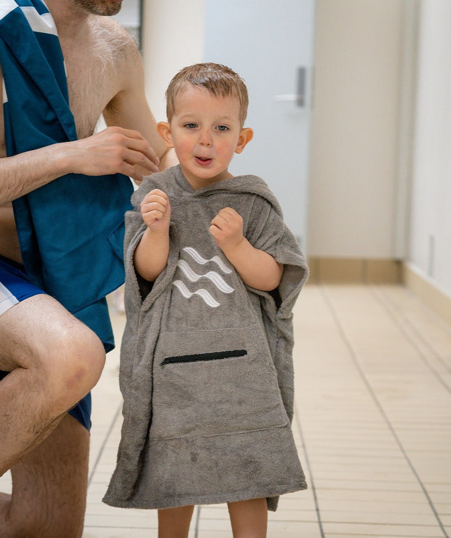 Watery bathing poncho for kids (1-6) - Cotton - Grey