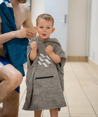 Watery bathing poncho for kids (1-6) - Cotton - Grey