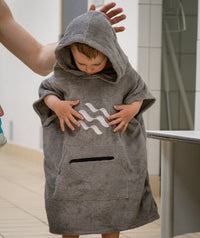 Watery bathing poncho for kids (1-6) - Cotton - Grey