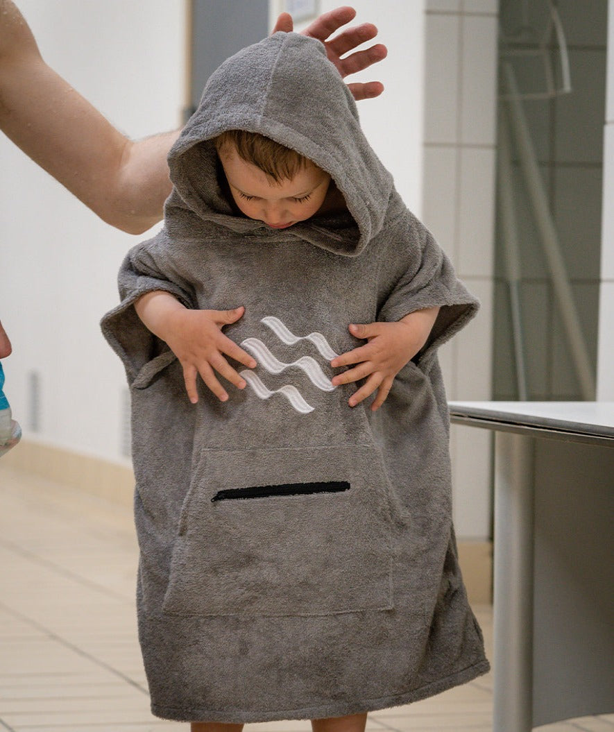 Watery bathing poncho for kids (1-6) - Cotton - Grey