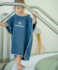 Watery bathing poncho for kids (1-6) - Microfiber - Dark blue