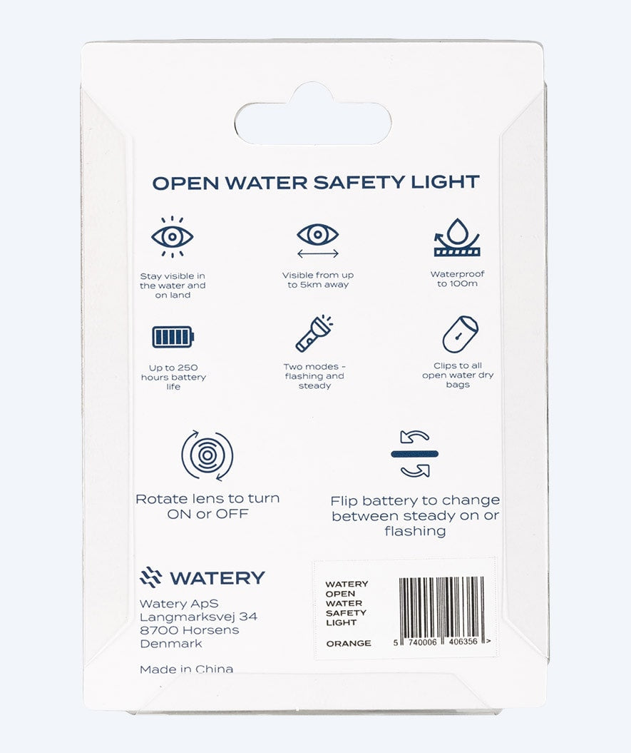 Watery waterproof LED light for ocean bag - Pro - Orange