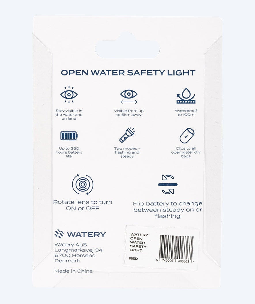 Watery waterproof LED light for ocean bag - Pro - Red