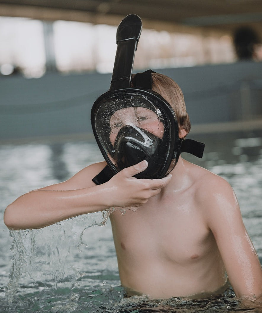 Watery full face diving mask for kids - Oxygen - Black