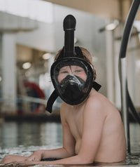 Watery full face diving mask for kids - Oxygen - Black