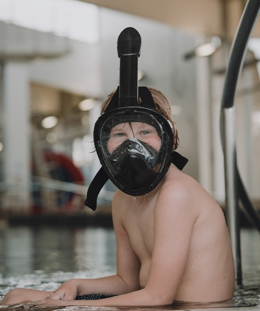 Watery full face diving mask for kids - Oxygen - Black
