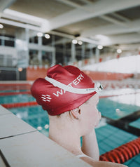 Watery swimming cap (from 10 years) - Signature - Bordeaux