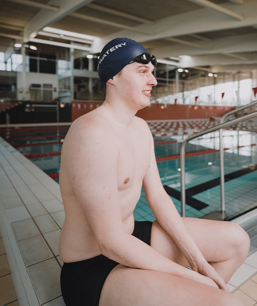 Watery swim cap (from 12 years) - Signature - Dark blue
