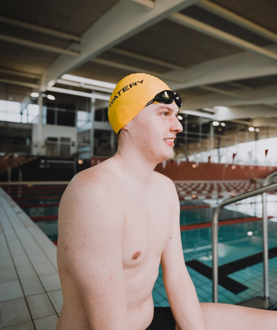 Watery swim cap (from 12 years) - Signature - Yellow