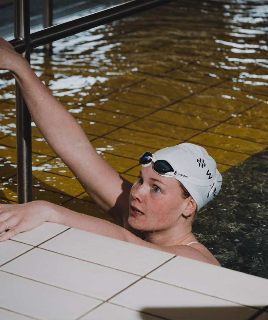 Watery swimming cap (from 10 years) - Signature - White