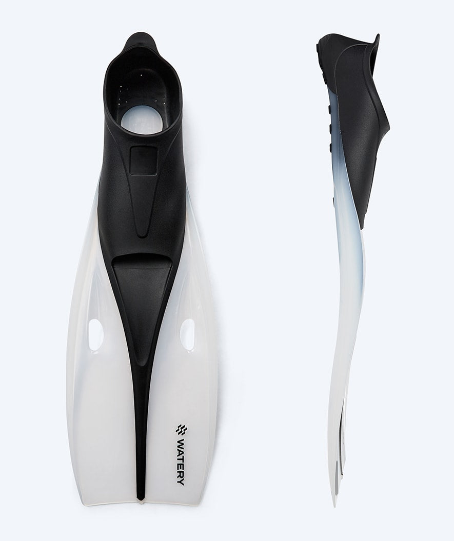 Watery diving fins for junior/adults (33-46) - Breeve Longtail - Black/white