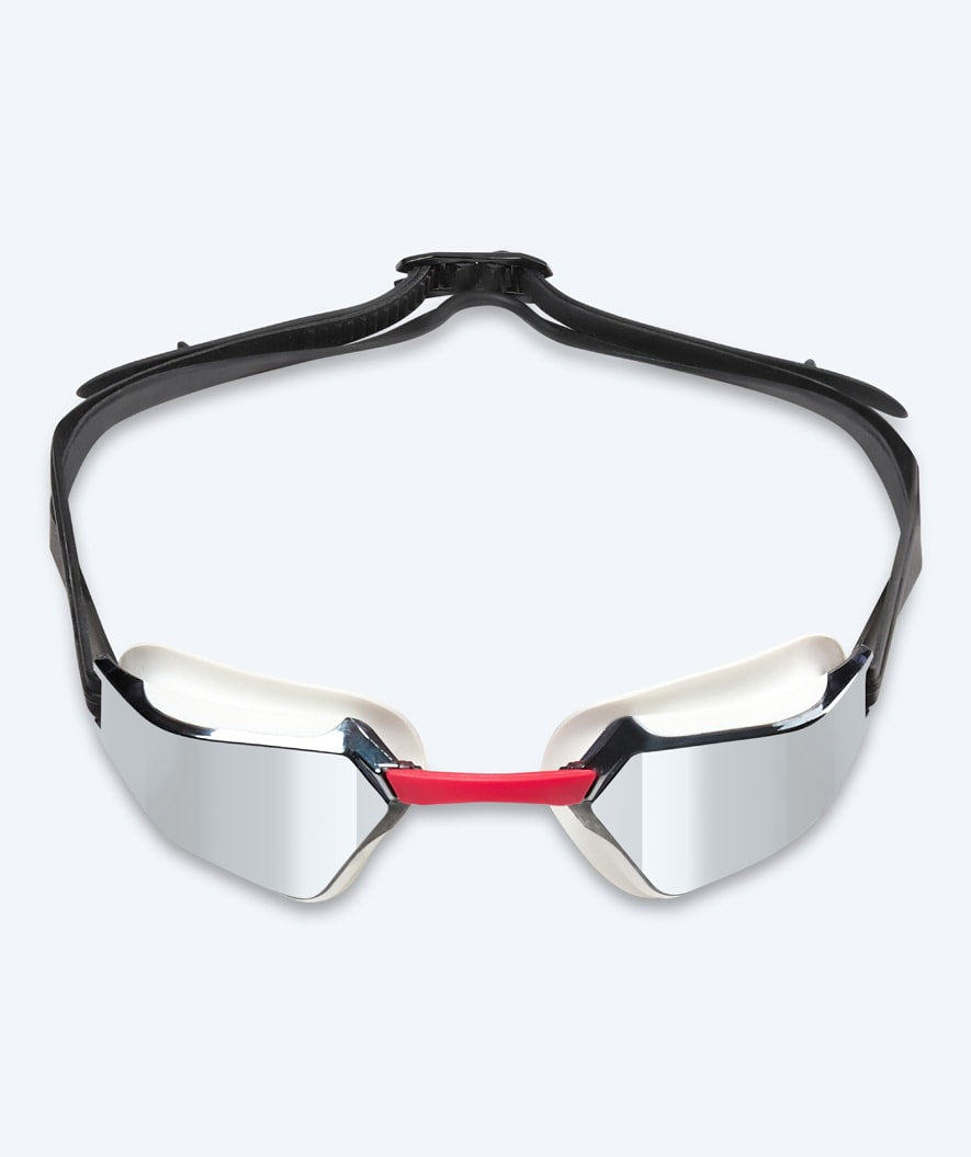 Watery racing swimming goggles - Brooks Mirror - White/silver