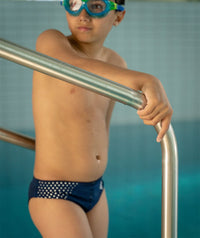 Watery triangular swim trunks for boys - Budgie Eco - Blue Sporty