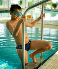 Watery triangular swim trunks for boys - Budgie Eco - Blue Sporty