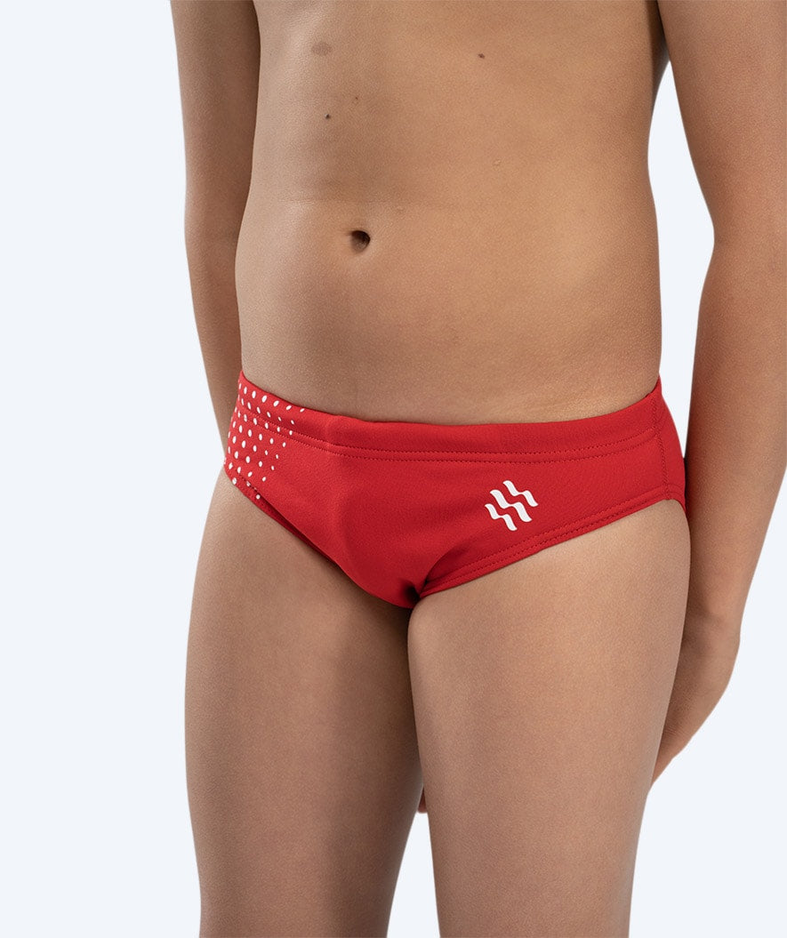 Watery triangular swim trunks for boys - Budgie Eco - Red Sporty
