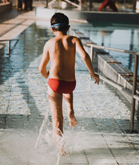 Watery triangular swim trunks for boys - Budgie Eco - Red Sporty