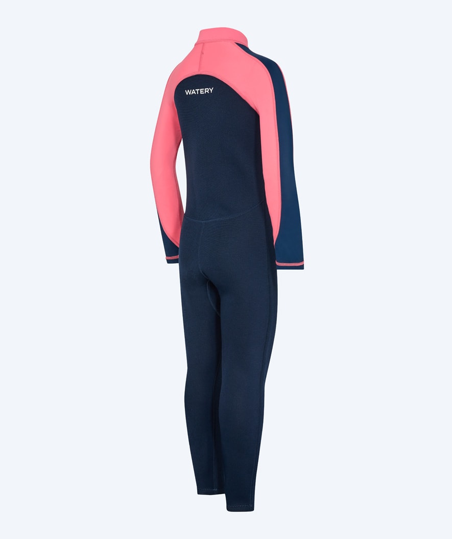 Watery UV wetsuit for kids - Calypso Full-Body - Coral/dark blue