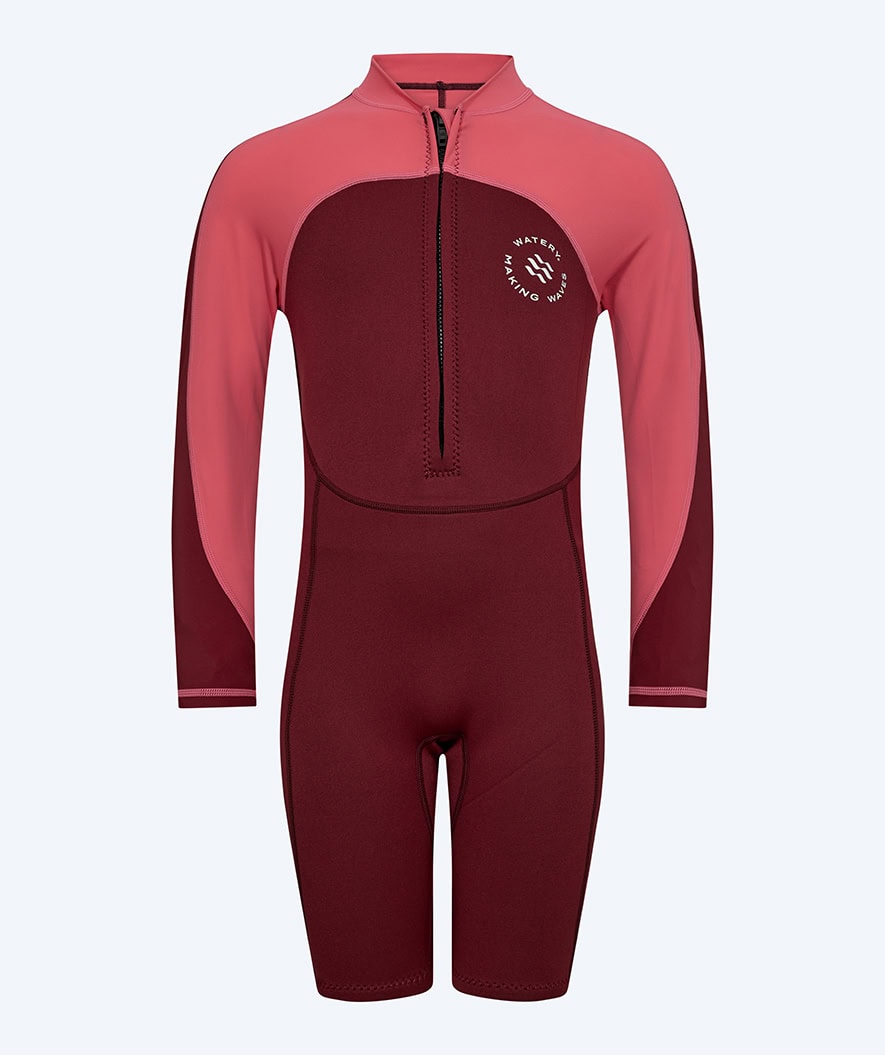 Watery UV wetsuit for kids - Calypso Long Sleeved - Red/pink