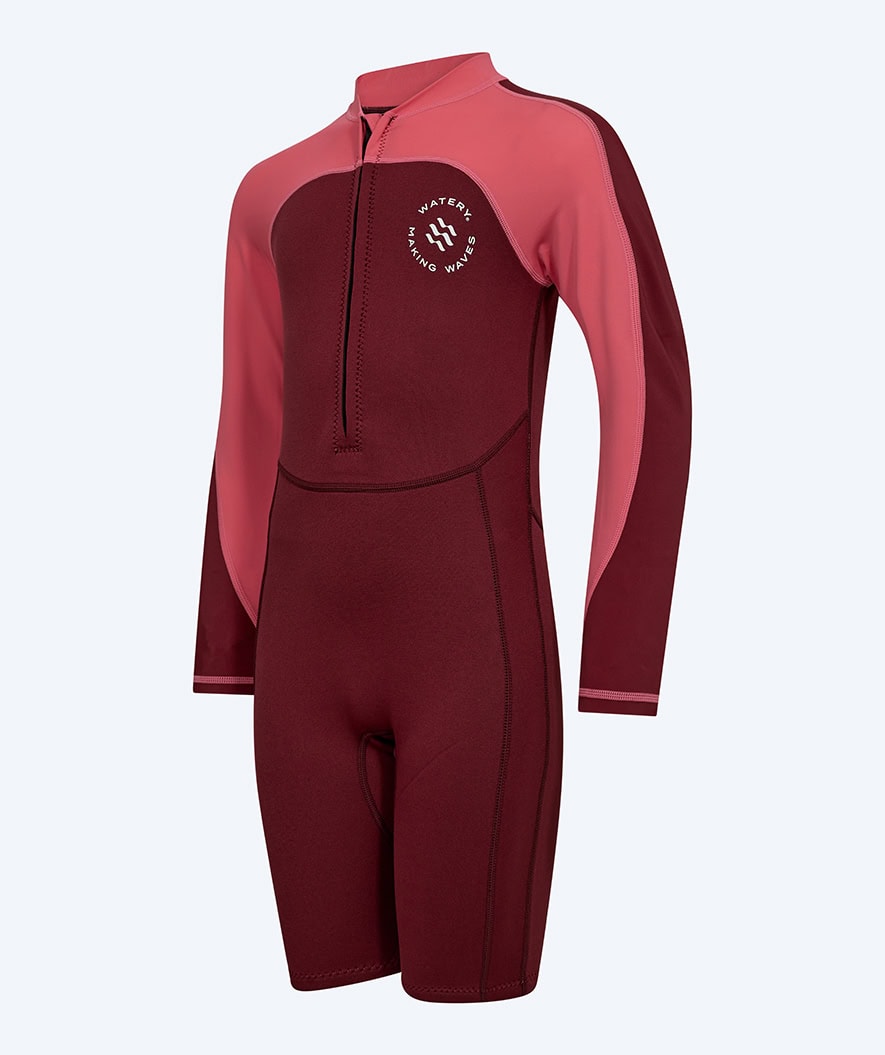 Watery UV wetsuit for kids - Calypso Long Sleeve - Red/pink