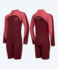 Watery UV wetsuit for kids - Calypso Long Sleeve - Red/pink