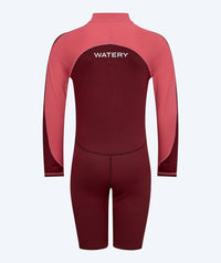 Watery UV wetsuit for kids - Calypso Long Sleeve - Red/pink