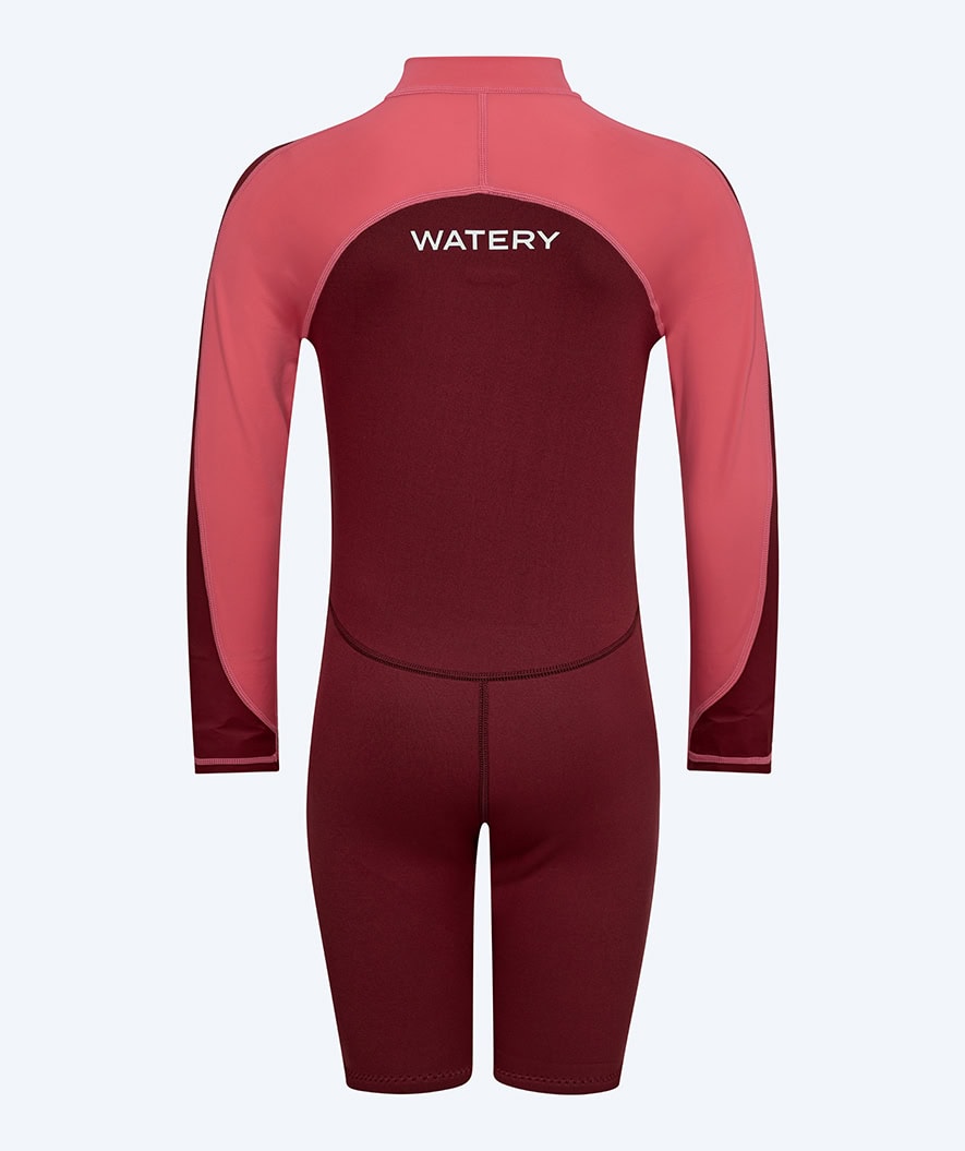 Watery UV wetsuit for kids - Calypso Long Sleeved - Red/pink