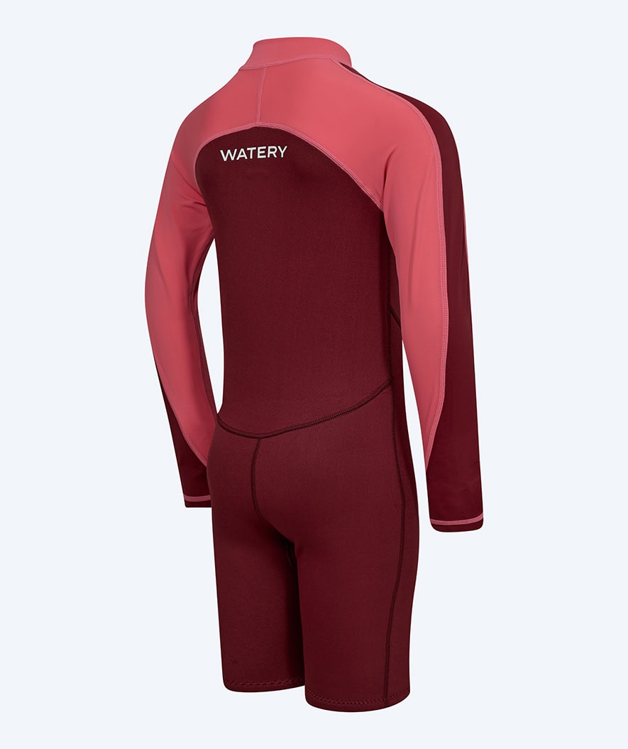Watery UV wetsuit for kids - Calypso Long Sleeved - Red/pink