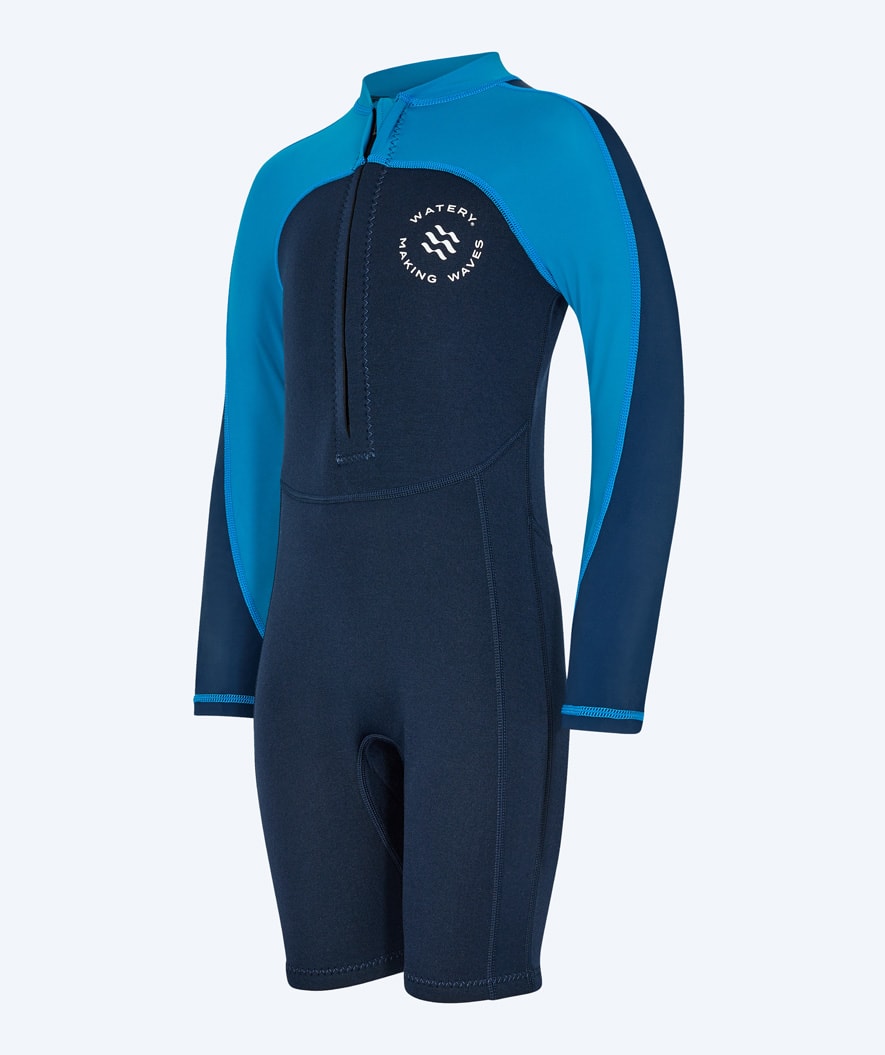 Watery UV wetsuit for kids - Calypso Long Sleeved - Blue/dark blue
