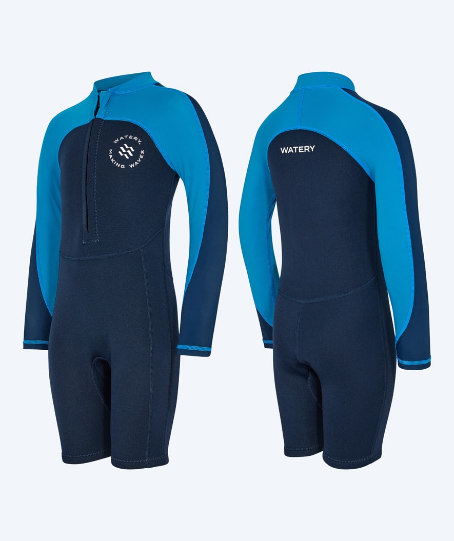 Watery UV wetsuit for kids - Calypso Long Sleeved - Blue/dark blue