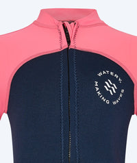 Watery UV wetsuit for kids - Calypso Long Sleeved - Coral/dark blue