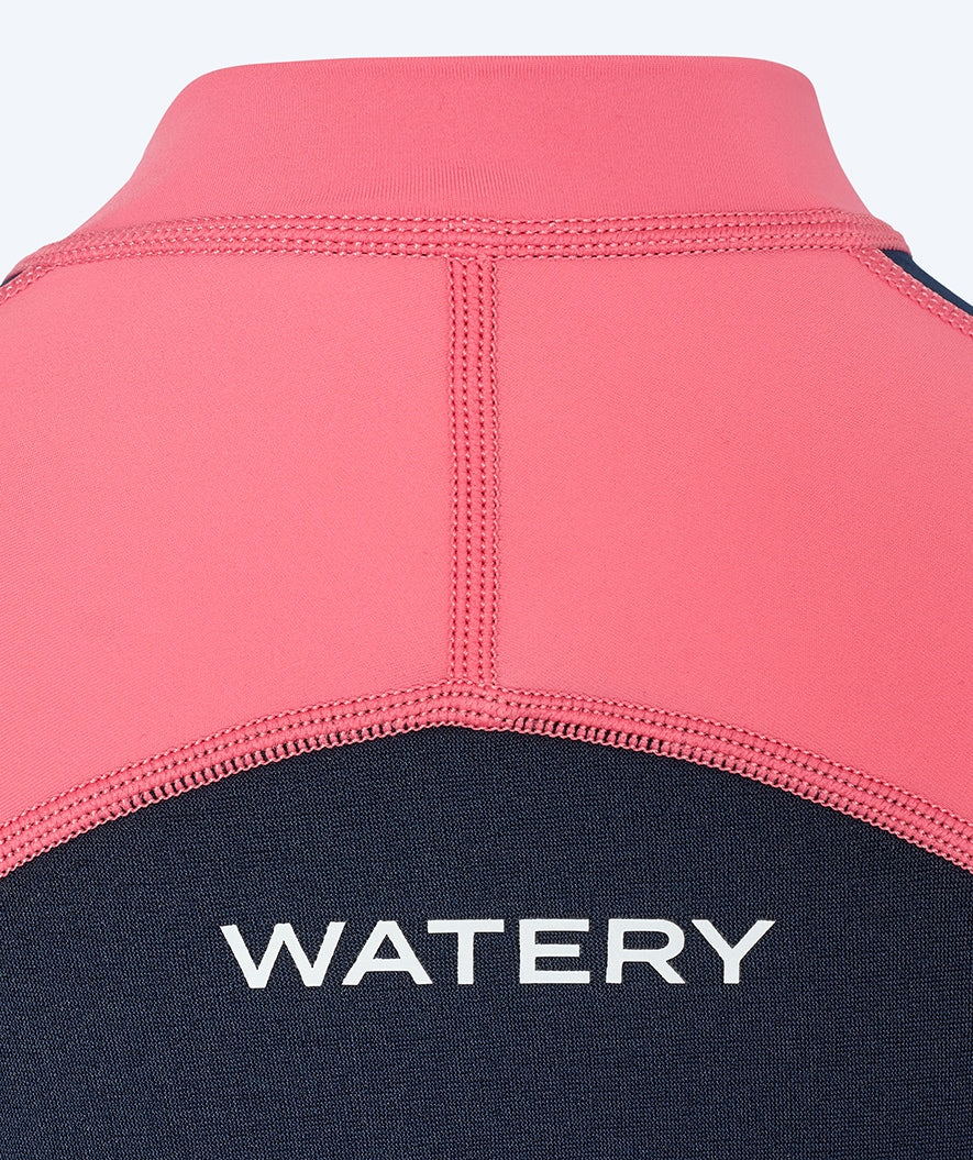 Watery UV wetsuit for kids - Calypso Long Sleeved - Coral/dark blue