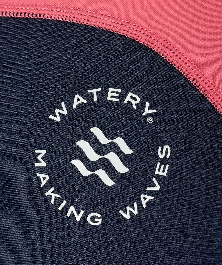 Watery UV wetsuit for kids - Calypso Long Sleeved - Coral/dark blue